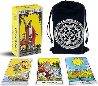 Tarot Cards Deck with Guidebook & Carry Bag - 78 Original Tarot Cards Deck, Smith Classic Artwork, Traditional Standard Tarot Decks, Card Reading Game for Beginners & Expert Readers (Classic Rider)