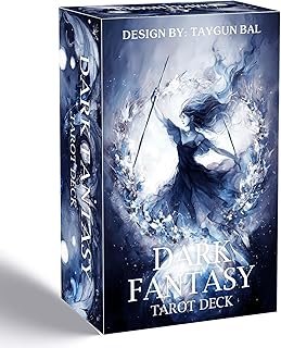 Dark Fantasy Tarot Deck, 78 Gothic Tarot Cards with Instructions, Tarot Cards for Beginners, Shadow and Light Divination Deck for Self-Discovery, Spiritual Growth, Meditation and Witchcraft Practice