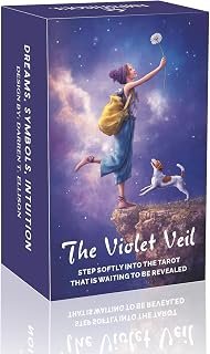 Tarot Cards Deck 78 Cards with Guidebook, Violet Veil Tarot, Ethereal Cosmic Tarot Deck for Intuitive Reading, Spiritual Guidance, Dreamy Aesthetic & Gift